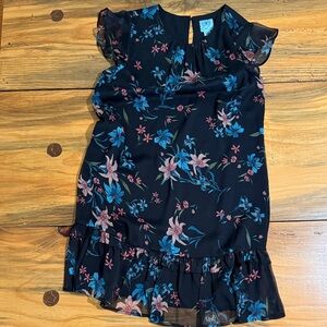 CeCe Women’s Black Dress with Blue & Pink Floral Print